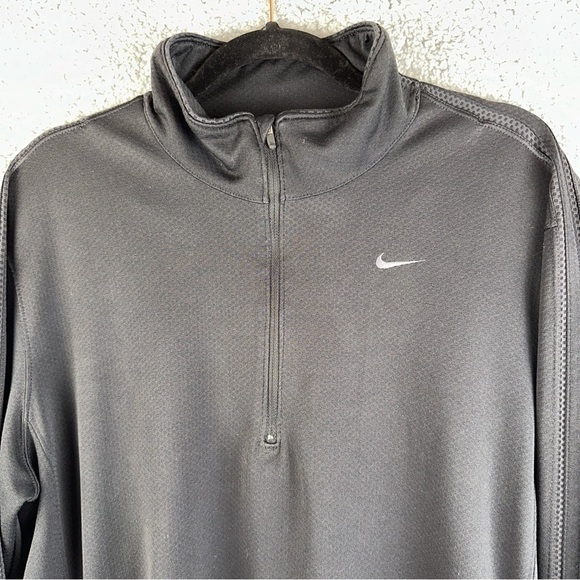 Nike Fit Dry Half Zip Mock Neck Sweatshirt Black Athletic Pullover Size Large - Picture 5 of 12